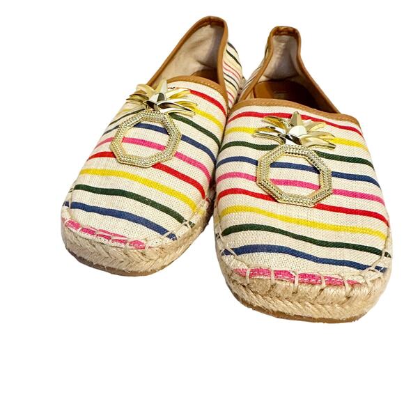 Louise et Cie Espadrille Adige Striped Pineapple Colorful Flat Slip On Shoes 8.5 - Picture 4 of 9